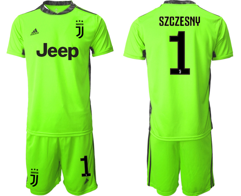 Men 2020-2021 club Juventus fluorescent green goalkeeper #1 Soccer Jerseys->juventus jersey->Soccer Club Jersey